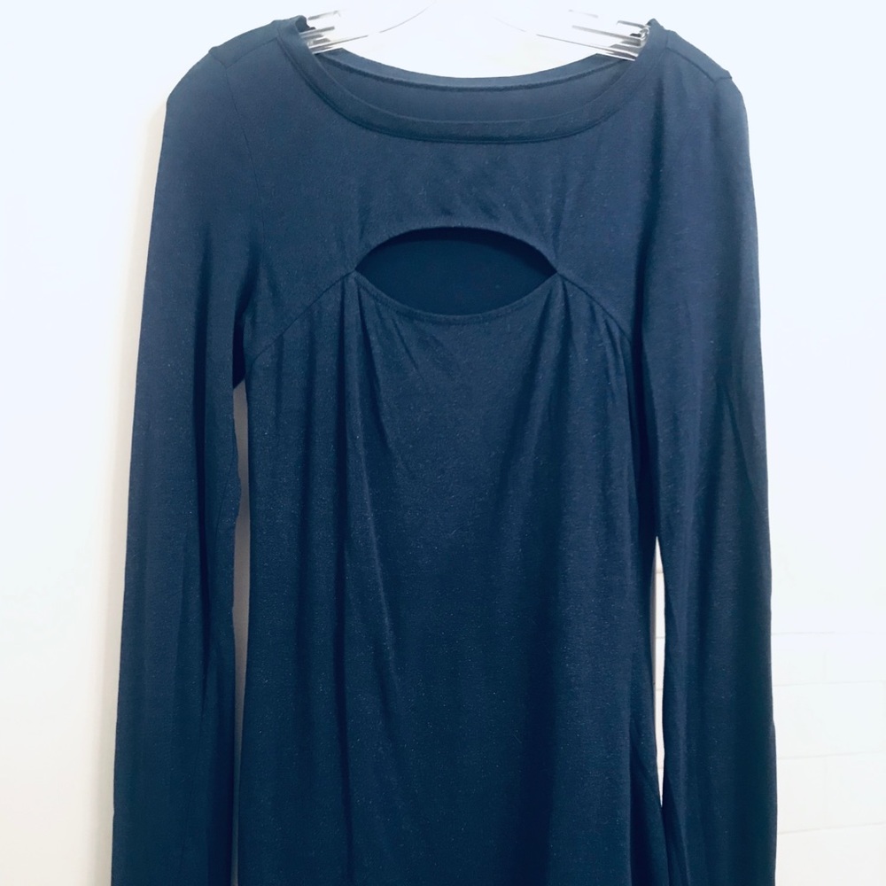 Women’s Express LS keyhole sexy blue sparkly top